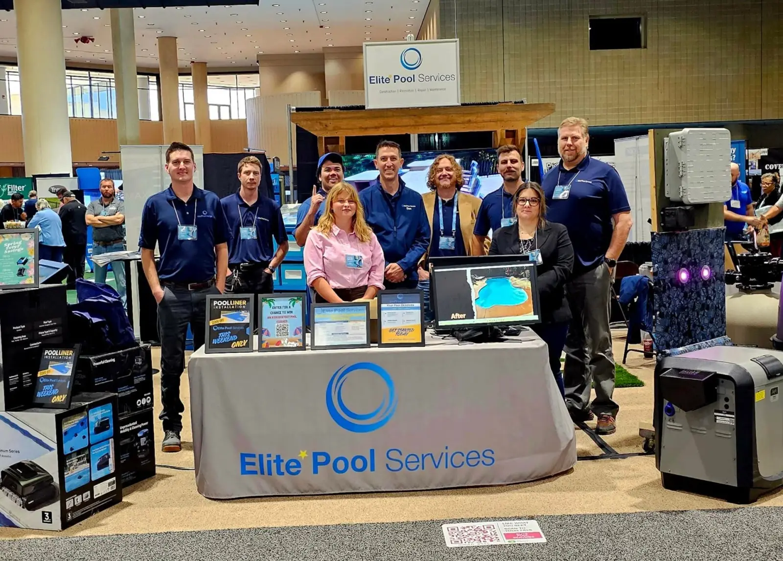 The Elite Pool Services team at the Birmingham Home Show