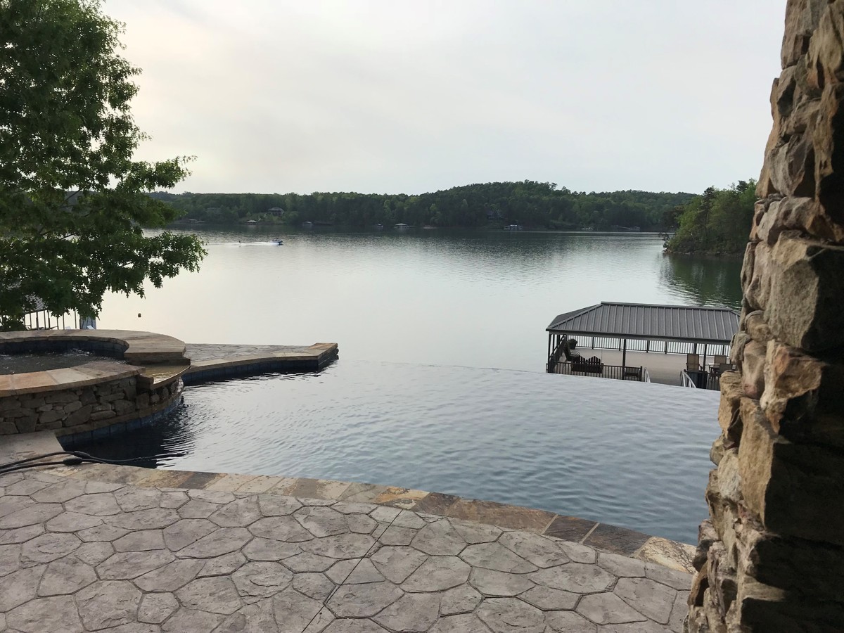 Gunite Pool With An Infinity Edge at Smith Lake, Al